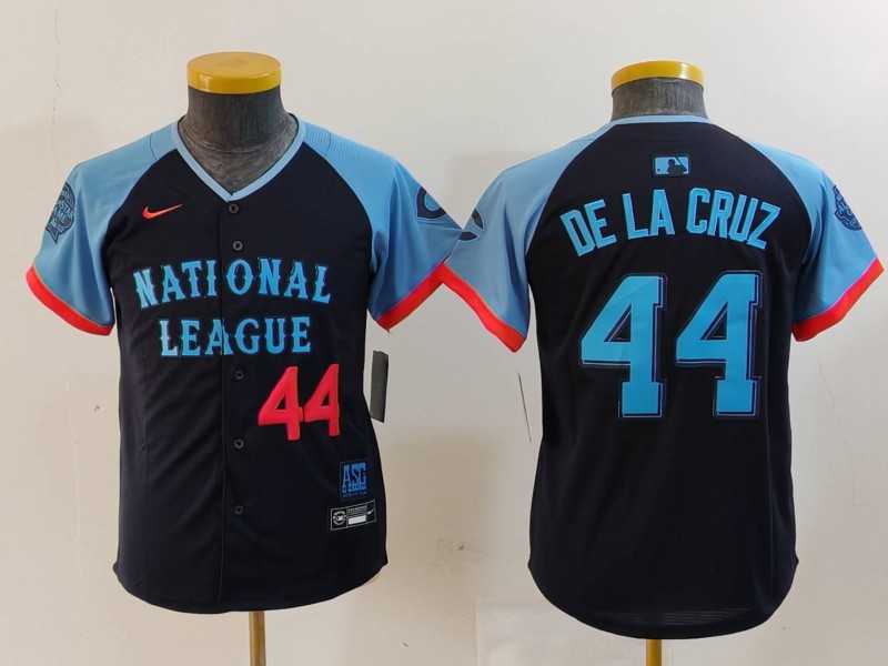Youth Cincinnati Reds #44 Elly De La Cruz Number Navy 2024 All Star Limited Stitched Jersey->2024 mlb all-star->MLB Jersey